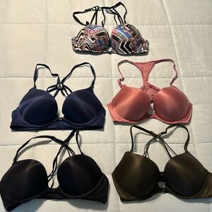 LOT of 5 * VICTORIA’S SECRET BOMBSHELL FRONT CLOSE BRAS - ALL 34B